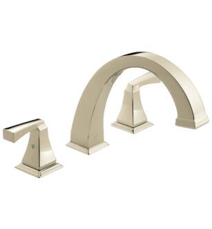 Delta T2751-PN Dryden 7 7/8" Double Handle Deck Mounted Roman Tub Faucet in Polished Nickel