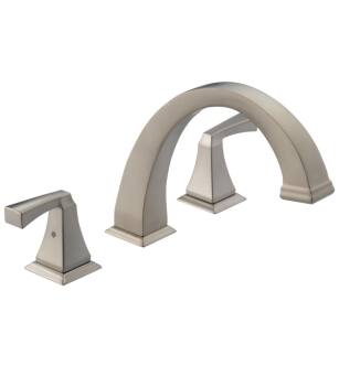 Delta T2751-SS Dryden 7 7/8" Double Handle Deck Mounted Roman Tub Faucet in Stainless Steel