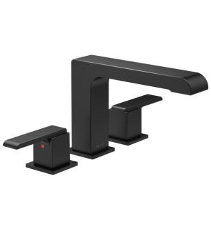 Delta T2767-BL Ara 6 3/4" Double Handle Deck Mounted Roman Tub Trim in Matte Black