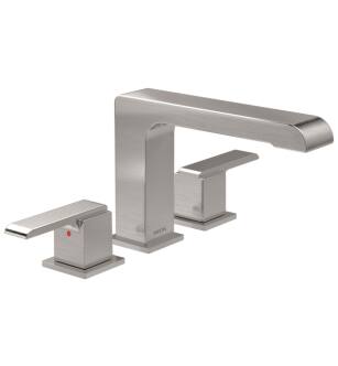 Delta T2767-SS Ara 6 3/4" Double Handle Deck Mounted Roman Tub Trim in Stainless Steel