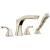 Delta T4752-PN Tesla 7 1/2" Double Handle Deck Mounted Roman Tub Faucet with Hand Shower in Polished Nickel