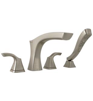 Delta T4752-SS Tesla 7 1/2" Double Handle Deck Mounted Roman Tub Faucet with Hand Shower in Stainless Steel