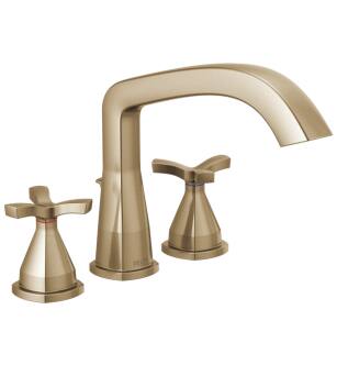 Delta T27766-CZ Stryke 9 1/4" Double Cross Handle Deck Mounted Roman Tub Faucet Trim in Champagne Bronze