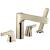 Delta T4774-PN Zura 8 1/2" Double Handle Deck Mounted Roman Tub Faucet with Handshower in Polished Nickel