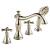 Delta T4797-PNLHP Cassidy 9 3/8" Two Handle Deck Mounted Roman Tub Faucet Trim with Hand Shower in Polished Nickel