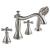 Delta T4797-SSLHP Cassidy 9 3/8" Two Handle Deck Mounted Roman Tub Faucet Trim with Hand Shower in Stainless Steel