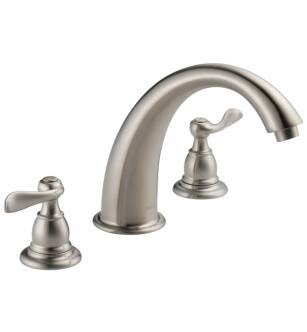 Delta BT2796-SS Windemere 7 1/8" Double Handle Deck Mounted Roman Tub Faucet in Stainless Steel