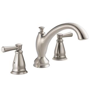 Delta T2793-SS Linden 7 7/8" Traditional Double Handle Deck Mounted Roman Tub Trim in Stainless Steel