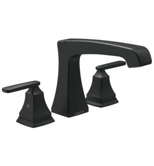 Delta T2764-BL Ashlyn 6 5/8" Double Handle Deck Mounted Roman Tub Trim in Matte Black