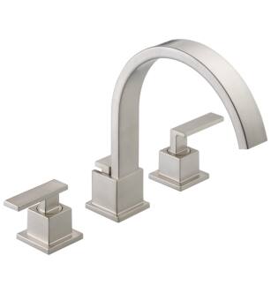 Delta T2753-SS Vero 10" Double Handle Deck Mounted Roman Tub Trim in Stainless Steel