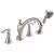 Delta T4794-SS Linden 7 7/8" Double Handle Roman Tub Faucet Trim with Hand Shower in Stainless Steel