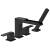Delta T4768-BL Ara 6 3/4" Double Handle Deck Mounted Roman Tub Faucet with Hand Shower in Matte Black