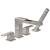 Delta T4768-SS Ara 6 3/4" Double Handle Deck Mounted Roman Tub Faucet with Hand Shower in Stainless Steel
