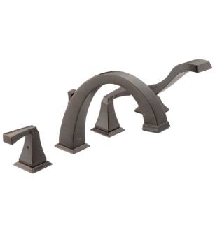 Delta T4751-RB Dryden 7 7/8" Double Handle Deck Mounted Roman Tub Faucet with Handshower in Venetian Bronze