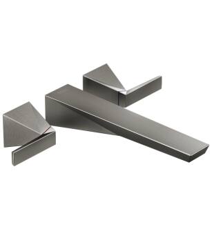 Delta T5743-KS-PR-WL Trillian 2 3/8" Two Handle Wall Mount Tub Filler Trim in Lumicoat Black Stainless