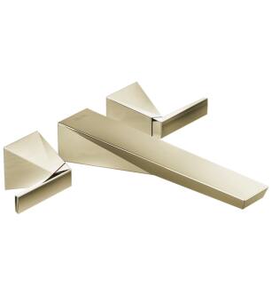 Delta T5743-PN-PR-WL Trillian 2 3/8" Two Handle Wall Mount Tub Filler Trim in Lumicoat Polished Nickel