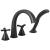 Delta T47776-BL Stryke 10 3/4" Double Cross Handle Deck Mounted Roman Tub Faucet with Handshower in Matte Black