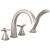 Delta T47776-SS Stryke 10 3/4" Double Cross Handle Deck Mounted Roman Tub Faucet with Handshower in Stainless Steel