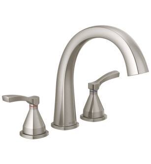 Delta T2777-SS Stryke 10 3/4" Double Lever Handle Deck Mounted Roman Tub Faucet in Stainless Steel
