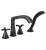 Delta T47766-BL Stryke 9 1/4" Double Cross Handle Deck Mounted Roman Tub Faucet Trim with Handshower in Matte Black