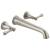 Delta T5797-SSWL Traditional 3 1/8" Double Handle Wall Mount Roman Tub Faucet in Stainless Steel