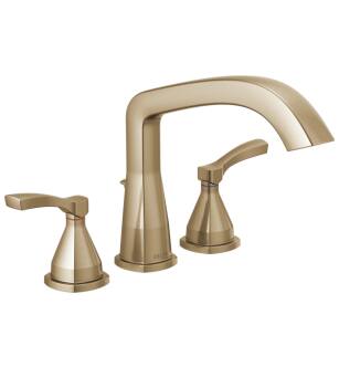 Delta T2776-CZ Stryke 9 1/4" Double Lever Handle Deck Mounted Roman Tub Faucet Trim in Champagne Bronze