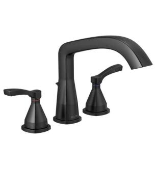 Delta T2776-BL Stryke 9 1/4" Double Lever Handle Deck Mounted Roman Tub Faucet Trim in Matte Black