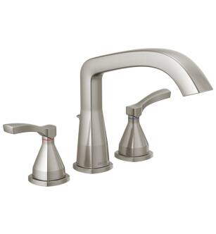 Delta T2776-SS Stryke 9 1/4" Double Lever Handle Deck Mounted Roman Tub Faucet Trim in Stainless Steel