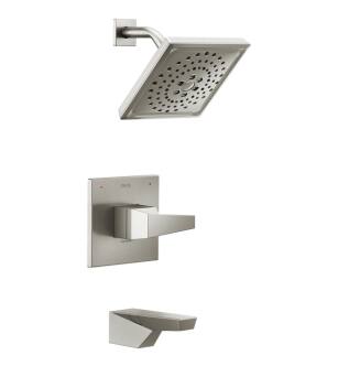 Delta T14443-SS-PR Trillian Monitor 14 Series Pressure Balanced Tub and Shower Faucet Trim with Multi-Function Showerhead in Lumicoat Stainless