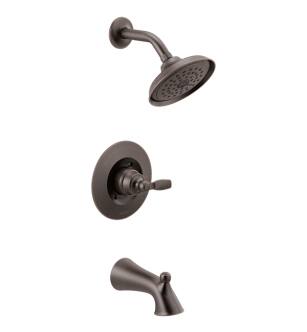 Delta T14432-RB Woodhurst Monitor 14 Series Pressure Balanced Tub and Shower Faucet Trim with Showerhead in Venetian Bronze