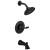 Delta T14432-BL Woodhurst Monitor 14 Series Pressure Balanced Tub and Shower Faucet Trim with Showerhead in Matte Black