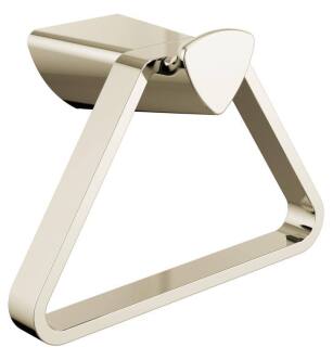Delta 77446-PN Zura 7" Wall Mount Triangular Towel Ring in Polished Nickel