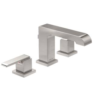 Delta 3567-SSMPU-DST Ara 5 5/8" Two Handle Widespread Bathroom Faucet in Stainless Steel