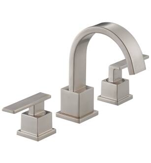 Delta 3553LF-SS Vero 6 3/8" Two Handle Widespread Bathroom Faucet in Stainless Steel