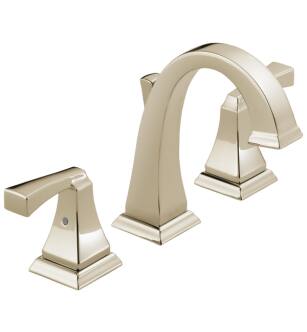 Delta 3551-PNMPU-DST Dryden 6 1/4" Two Lever Handle Widespread Bathroom Sink Faucet with Pop-Up Drain in Polished Nickel