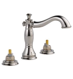 Delta 3597LF-PNMPU-LHP Cassidy 5 7/8" Two Handle Widespread Bathroom Faucet - Less Handles in Polished Nickel