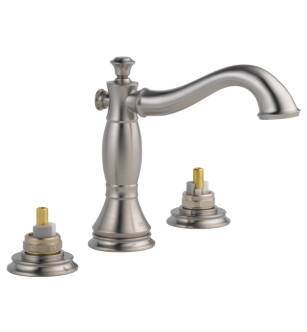 Delta 3597LF-SSMPU-LHP Cassidy 5 7/8" Two Handle Widespread Bathroom Faucet - Less Handles in Stainless Steel