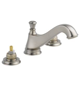 Delta 3595LF-SSMPU-LHP Cassidy 4" Two Handle Widespread Bathroom Faucet with Metal Pop-Up in Stainless Steel
