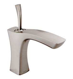 Delta 552LF-SSLPU Tesla 5 5/8" Single Handle Bathroom Faucet with Less Pop Up in Stainless Steel