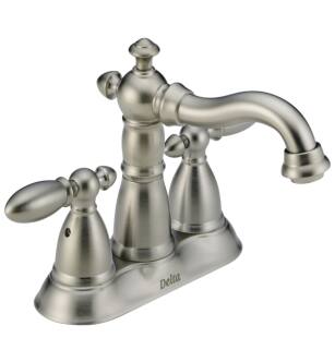Delta 2555-SSMPU-DST Victorian 6 1/4" Two Handle Centerset Bathroom Faucet in Stainless Steel