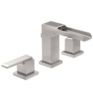 Delta 3568LF-SSMPU Ara 5 5/8" Two Handle Widespread Channel Bathroom Faucet in Stainless Steel