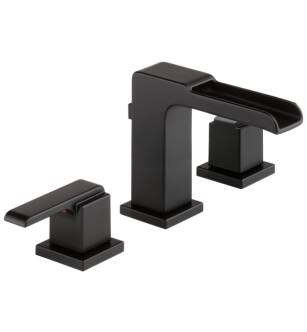 Delta 3568LF-BLMPU Ara 5 5/8" Two Handle Widespread Channel Bathroom Faucet in Matte Black