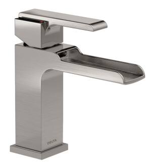 Delta 568LF-SSLPU Ara 7 1/8" 1.2 GPM Single Handle Channel Bathroom Faucet in Stainless Steel
