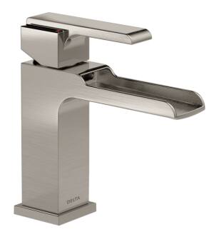 Delta 568LF-SSMPU Ara 7 1/8" Single Handle Channel Bathroom Faucet in Stainless Steel