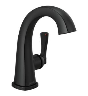 Delta 577-BLMPU-LHP-DST Stryke 7 3/8" Single Hole Bathroom Sink Faucet with Pop-Up Drain - Less Handles in Matte Black