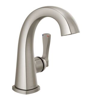 Delta 577-SSMPU-LHP-DST Stryke 7 3/8" Single Hole Bathroom Sink Faucet with Pop-Up Drain - Less Handles in Stainless Steel