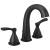 Delta 35775-BLMPU-DST Stryke 7 3/8" Two Lever Handle Widespread Bathroom Sink Faucet with Pop-Up Drain in Matte Black