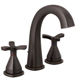 Delta 357756-RBMPU-DST Stryke 7 3/8" Two Cross Handle Widespread Bathroom Sink Faucet with Pop-Up Drain in Venetian Bronze