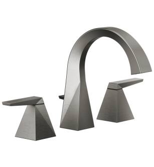 Delta 35546-KS-PR-MPU-DST Trillian 7" Double Handle Widespread Bathroom Sink Faucet with Pop-Up Drain in Lumicoat Black Stainless