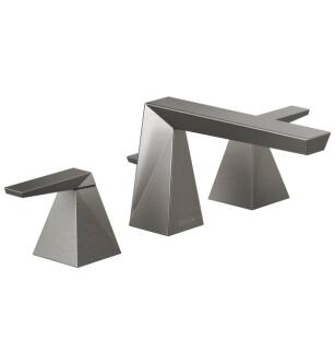 Delta 35543-KS-PR-MPU-DST Trillian 4" Two Lever Handle Widespread Bathroom Sink Faucet with Pop-Up Drain in Lumicoat Black Stainless